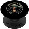 Topspin Theory Unidentified Flying Paddle: Retro Table Tennis UFO PopSockets PopGrip Adesivo