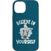 Cute Reflecting Animal Designs Custodia per iPhone 14 Believe In Yourself - Specchio riflettente con cane e lupo