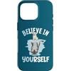 Cute Reflecting Animal Designs Custodia per iPhone 16 Pro Believe In Yourself - Specchio riflettente con cane e lupo