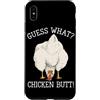 Funny Chicken Butt Joke Meme Gifts Men W Custodia per iPhone XS Max Indovina cosa pollo culo umorismo amante del pollo divertente
