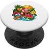 Funny Piglet Character Art Pagaie per maialini con determinazione fumetto PopSockets PopGrip Adesivo