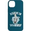 Cute Reflecting Animal Designs Custodia per iPhone 14 Plus Believe In Yourself - Specchio riflettente con cane e lupo