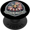 United We Stand Patriotic Bald Eagle Pro United We Stand Patriotic Bald Eagle Bandiera Americana Patriot PopSockets PopGrip Adesivo