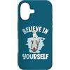 Cute Reflecting Animal Designs Custodia per iPhone 17 Believe In Yourself - Specchio riflettente con cane e lupo