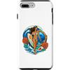 Ocean Female Surfer Character Art Custodia per iPhone 7 Plus/8 Plus Orologi femminili surfisti sopra la finestra della nave cerchio