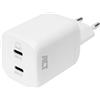 ACT Caricatore USB-C 100W a 2 Porte con GaNFast e PD 3.2 | QuickCharge 4+, PPS e AVS, Compatibile con Laptop, Supporto iPhone AVS, Doppia Porta USB-C