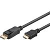 goobay Cavo DisplayPort a HDMI 4K 60 Hz, solo da DP a HDMI, connettori dorati, 2 m | Cavo DisplayPort a HDMI con connettori placcati oro 4K a 60Hz e chiavistello per connessioni stabili