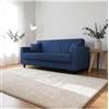 BellaHome Divano letto ibiza 3 posti tessuto blue jeans, 214x81x89 cm