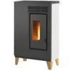 Caris Stufa a pellet ventilata slim caris fiore con piedini bianco 5,0 kw