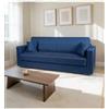 BellaHome Divano letto nora 3 posti in tessuto blu, 212x80x87 cm