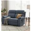 BellaHome Divano 2 posti bellahome annika con recliner manuale in tessuto blu, 145x93x101 cm