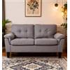 Divano denver 2 posti tessuto grigio 145x95x78 cm