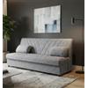 BellaHome Divano letto 3 posti fiji grigio con cassettone contenitore, 183x81x89 cm