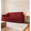 BellaHome Divano letto bellahome ibiza 3 posti tessuto rosso, 214x89x81 cm