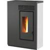 Caris Stufa a pellet slim ventilata caris fiore bianco con staffa a muro 5,0 kw