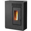 Caris Stufa a pellet slim ventilata caris fiore nera con staffa a muro 5,0 kw