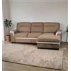 BellaHome Divano letto angolare erika in tessuto marrone con penisola a destra 254x92/165x102 cm