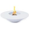 Divina Fire Camino bioetanolo da terra tondo per interno esterno divina fire santorini in acciaio bianco Ø60x15 cm
