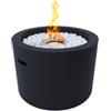 Divina Fire Camino bioetanolo da terra tondo per interno esterno divina fire rodi in acciaio nero Ø47,5x32 cm
