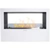 Divina Fire Camino bioetanolo da terra per interno esterno divina fire giotto s in acciaio bianco 100x30x70 cm