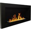 Divina Fire Camino bioetanolo da parete divina fire lucca in acciaio nero 90x12x40 cm