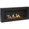 Divina Fire Camino bioetanolo da parete divina fire siena in acciaio nero 90x12x40 cm