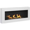 Divina Fire Camino bioetanolo da parete divina fire siena in acciaio bianco 90x40 cm