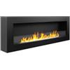 Divina Fire Camino bioetanolo da parete divina fire siena 120 in acciaio nero 120x40 cm