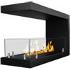 Divina Fire Camino bioetanolo da incasso 3 lati divina fire maratea 90 in acciaio nero 90x50 cm