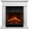 Divina Fire Camino elettrico da terra divina fire jefferson in legno bianco 89,5x90,5x28 cm
