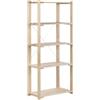 Scaffale 5 ripiani regolabili regolabili nova in legno di pino massello 76,5x38,5x174,5 cm