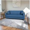 BellaHome Divano letto afrodite 3 posti in tessuto blu 212x80x87 cm