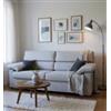 BellaHome Divano 3 posti bellahome venezia grigio tessuto sfoderabile e antimacchia, 200x93x93 cm
