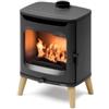 FreePoint Stufa a legna ermetica freepoint flos 8 wood nero 7,5 kw