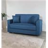 BellaHome Divano letto afrodite 2 posti blu 155x80x87 cm