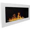 Divina Fire Camino bioetanolo da incasso divina fire nizza in acciaio bianco 90x12x40 cm