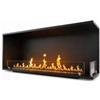 Divina Fire Camino bioetanolo da incasso ad angolo divina fire urano in acciaio nero apertura destra 120x30x50 cm
