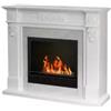 Divina Fire Camino bioetanolo da pavimento divina fire trauman effetto marmo bianco 121x38x108 cm