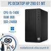 HP 290 G1 MT Business PC Desktop Cpu i5-7400 Ram 8GB DDR4 SSD 240 Gb Win11Pro