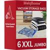 MEIQIHOME Set da 6 Sacchetti Sottovuoto XXL (Extra Spessi 7μm) - Per Materassi, Vestiti e Biancheria, Ideali per Traslochi e Conservazione