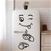wall4stickers Adesivo divertente con faccina sorridente, adesivo per frigorifero, facile da applicare, decalcomania decorativa in vinile per frigorifero, decorazione da parete