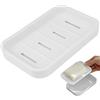 Jinsion Portasapone da Bagno con Scarico in Plastica | Portasapone Doccia Portatile, per Sapone in Plastica da Viaggio per Sapone Spugne Bagno Doccia Cucina