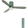 CREATE / WIND CALM SCULPT/Ventilatore da soffitto con luce con telecomando verde sage / 40W, Silenzioso, 6 velocità, Ø132 cm, programmabile, funzione estate-inverno, luce LED 3 temperature