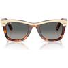 Ray-Ban Occhiali da Sole RB2240 144371 Wayfarer Beige Su Marrone/Grigio Sfumato Unisex 50/22/150
