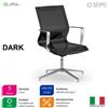 SEIPO DARK D0105 Poltrone visitatore girevole 4 razze braccioli alluminio lucidato base acciaio cromato oscillante "G" SEIPO