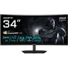 GIGABYTE G34WQC2 Monitor Gaming Curvo 34" WQHD - 3440 x 1440, 1500R, 200Hz, 1ms,