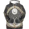 Namufeitrade Donne/Uomini Viking Tatuaggio Felpa Viking Totem Stampa 3D Felpe con Cappuccio Oversize Casual Pullover con Cappuccio Maglione Top