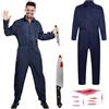Joyincoser Michael costume da lavoro adulto blu costume Halloween cosplay scimmia operaio uomo