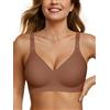 OEAK Reggiseno da donna senza cuciture comodo senza ferretto Supporto completo Bralette Push Up Plus Size Scollo a V Sleeping Tshirt Bras