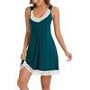 Xuepelit Camicia da Notte Donna Sexy Pizzo Estate Sottoveste per Le Donne Nightwear Camicie da Notte di Cotone